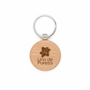 Chaveiro redondo em madeira de faia